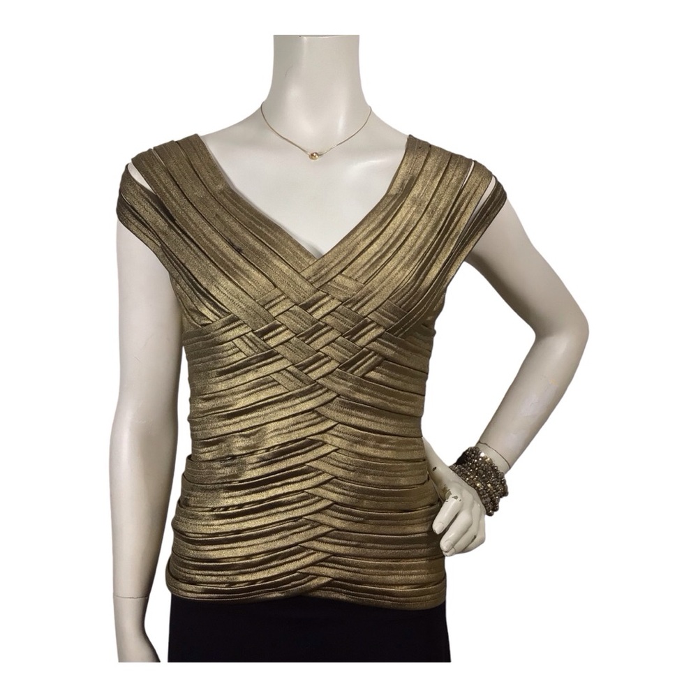 Lior Paris Metallic Bronze Bandage Style Top Size 8